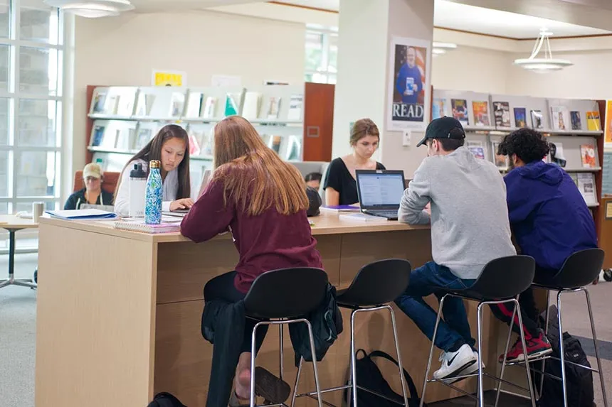 Students studying