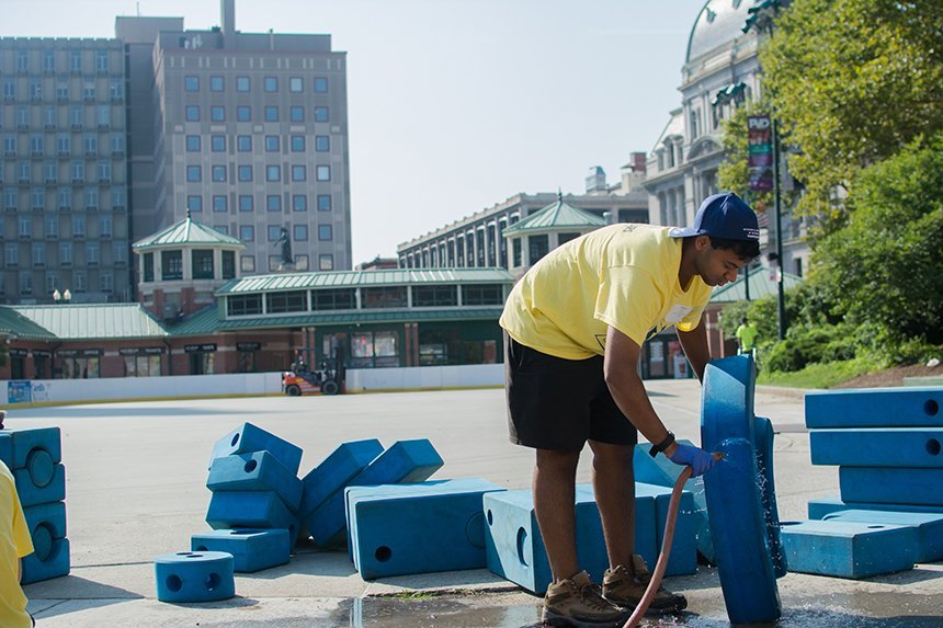 Student working in PVD