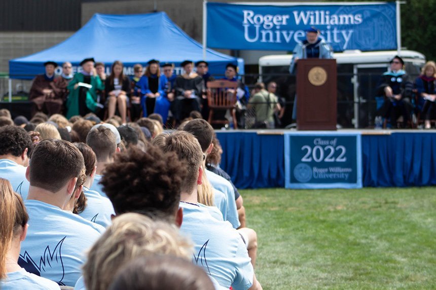 Class of 2022 watching speaker