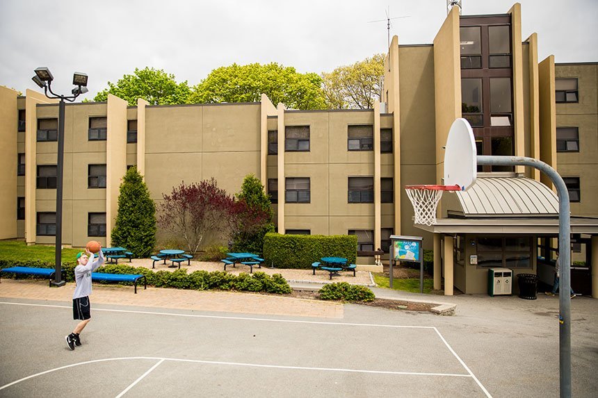 Student playing Basketball