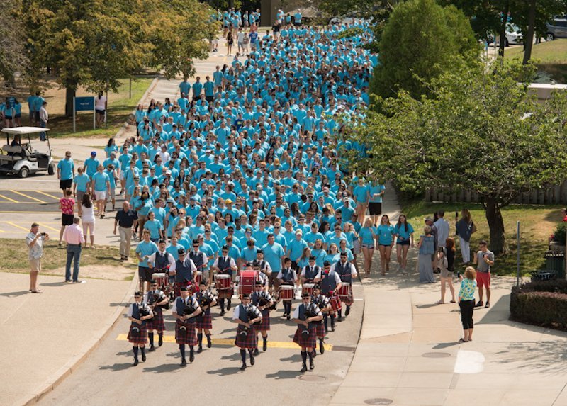 2021 Freshmen class on their way to the convocation ceremony.