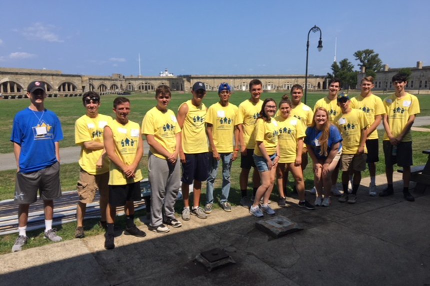 Students at Fort Adams