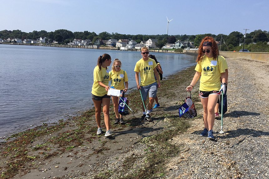 Students at beach