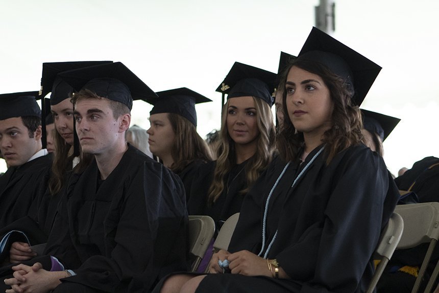 image of student speaker Amy Tayeh at Graduate Commencement, May 17, 2019