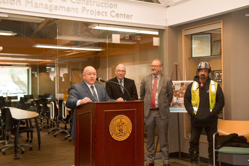 RWU and Shawmut Design & Construction speak about the importance of the ceremony.